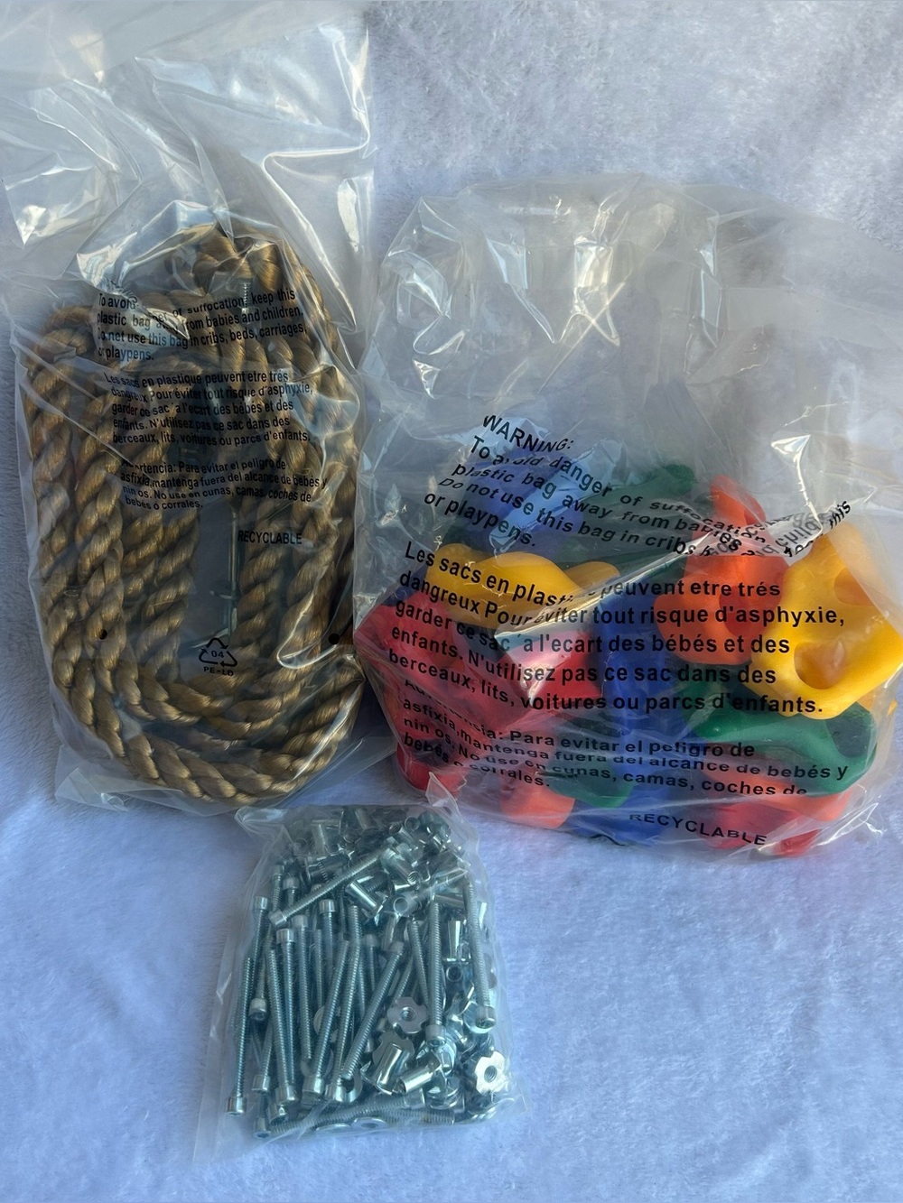 Rock Climbing Holds & Rope - For Kids